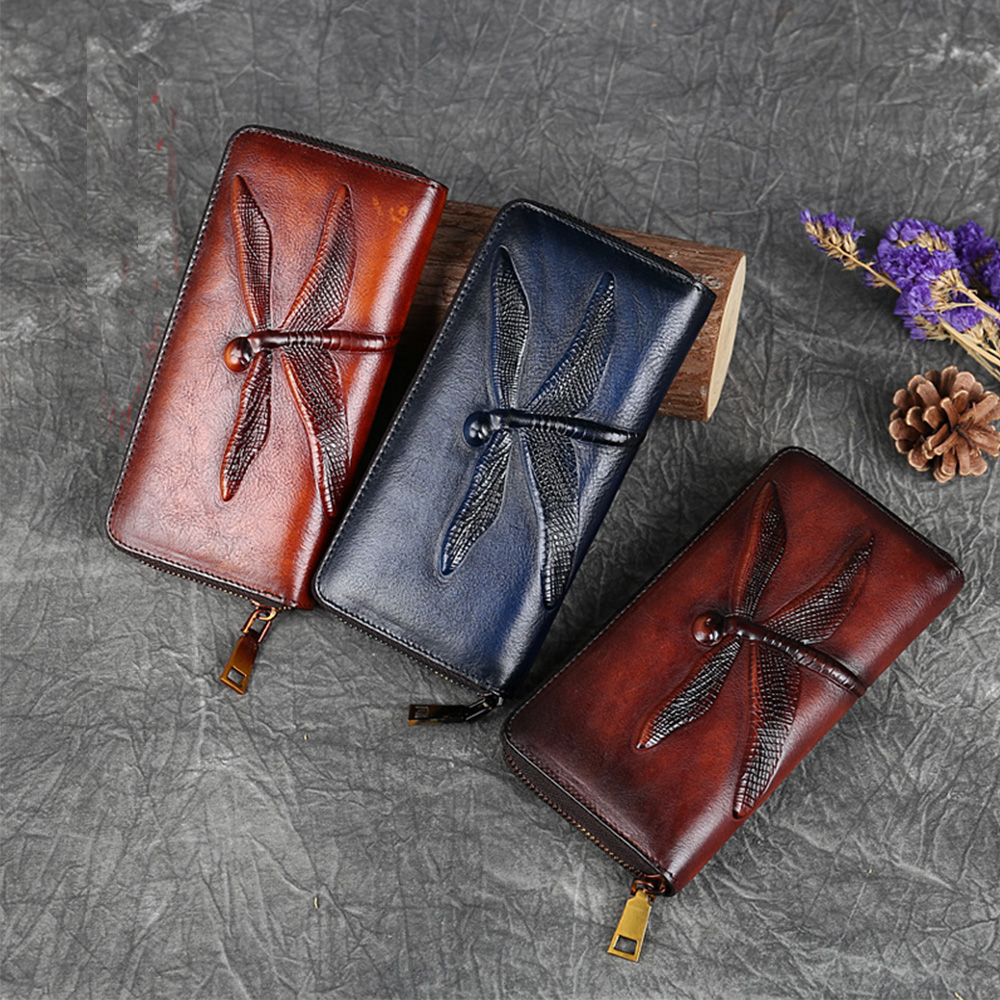Interior Design Id - Cartera larga con cremallera para mujer,